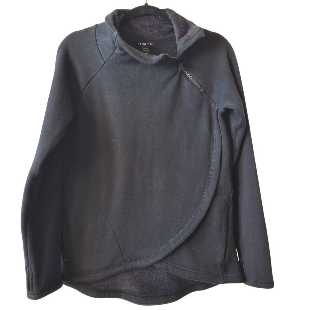 Athleta XS‎ Feece Lined Asymmetrical Zip Pullover Sweatshirt Gorpcore Oversized